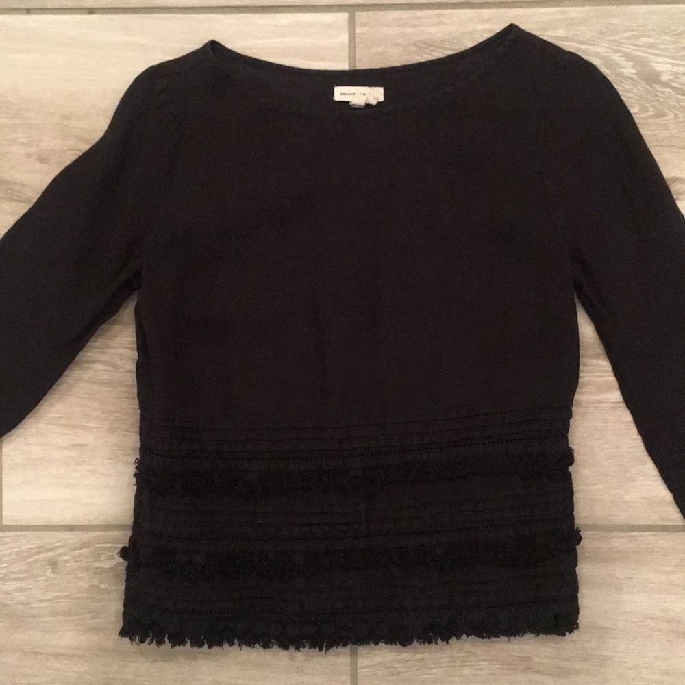 Anthropologie Black Ruffled Shirt